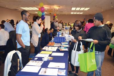 Vendors offered resources to potential homebuyers at a 2014 Free Housing Expo hosted by the Boston Home Center. 	Photo courtesy DND/Boston Home Center